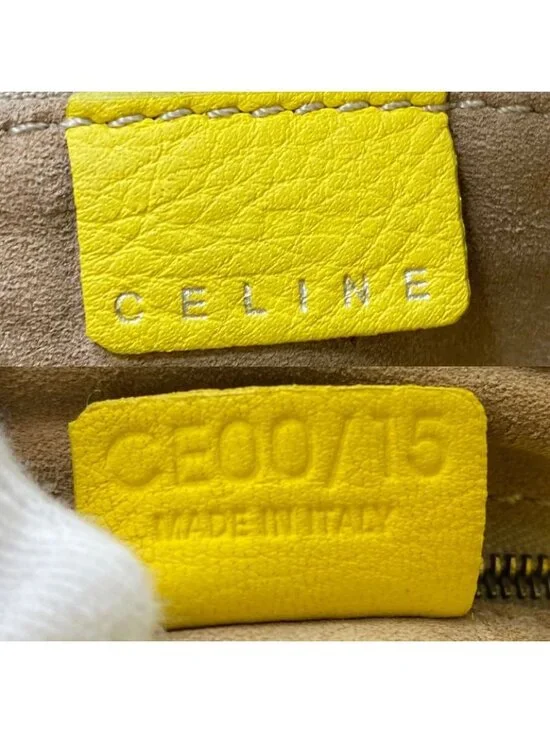 Celine Hand Shoulder Bag Leather Yellow Travel Formal - Picture 8 of 16